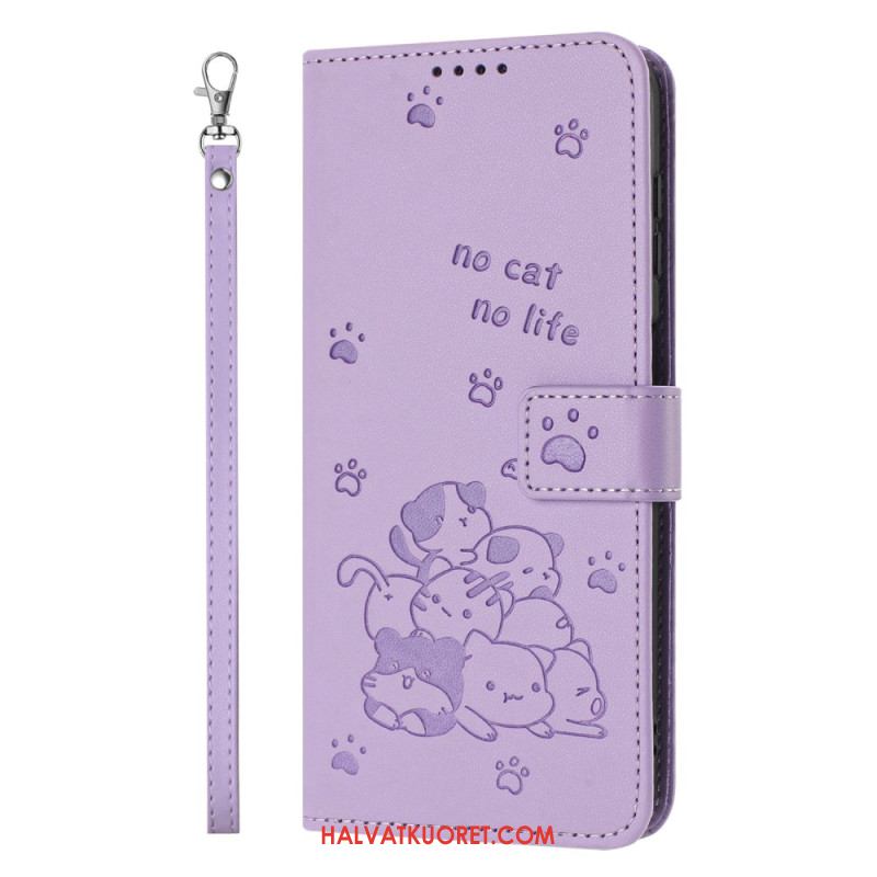 Kotelot Sony Xperia 1 Vii Sarjakuvakissat Hihnoilla Suojakuori