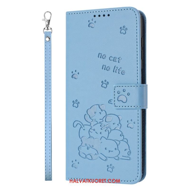 Kotelot Sony Xperia 1 Vii Sarjakuvakissat Hihnoilla Suojakuori