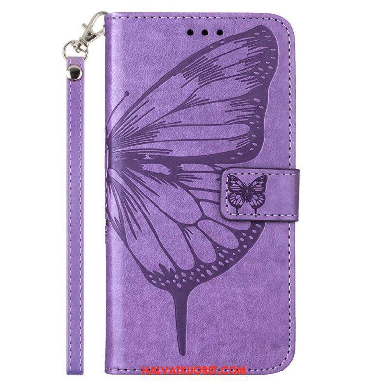 Kotelot Xiaomi 13 Lite Butterfly Design Kaulanauhalla