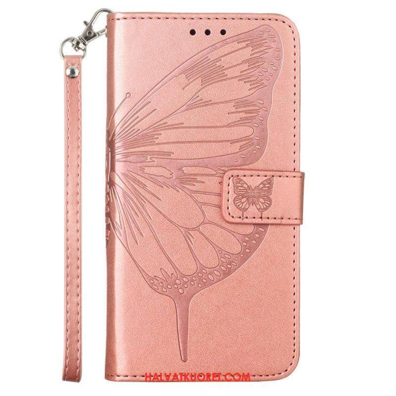 Kotelot Xiaomi 13 Lite Butterfly Design Kaulanauhalla