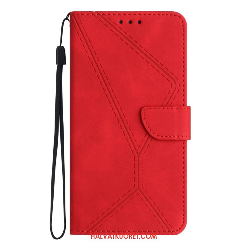 Kotelot Xiaomi 15 Mokkanahkakuvio Viivoilla Ja Raidoilla