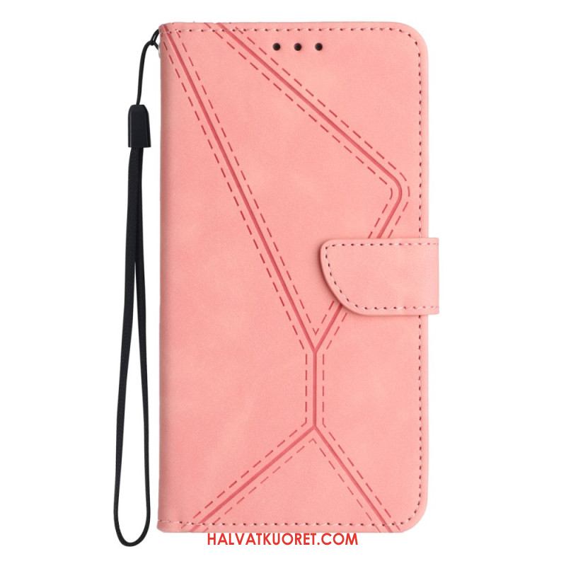 Kotelot Xiaomi 15 Mokkanahkakuvio Viivoilla Ja Raidoilla