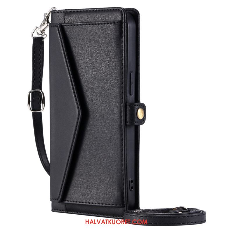 Kotelot Xiaomi 15 Pro Clutch-tyylinen Lompakko Hihnalla Ja Olkahihnalla