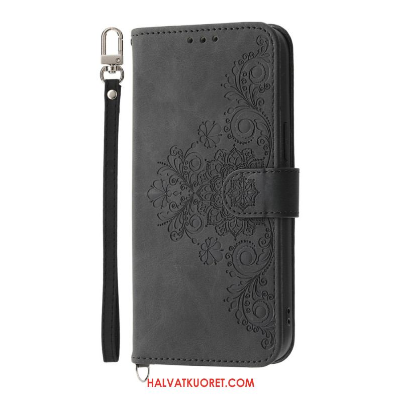 Kotelot Xiaomi 15 Ultra Kukkakuvio Hihnalla Ja Olkahihnalla