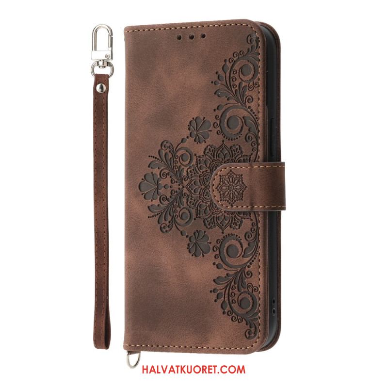 Kotelot Xiaomi 15 Ultra Kukkakuvio Hihnalla Ja Olkahihnalla