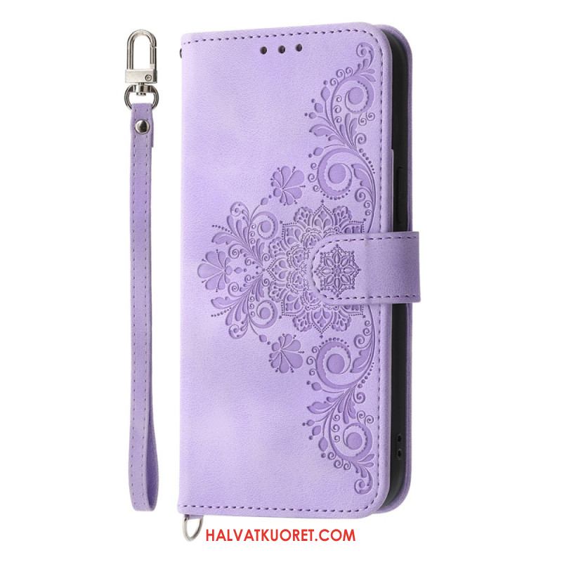 Kotelot Xiaomi 15 Ultra Kukkakuvio Hihnalla Ja Olkahihnalla