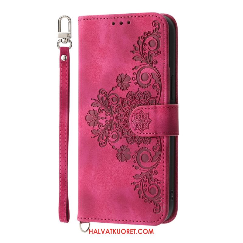 Kotelot Xiaomi 15 Ultra Kukkakuvio Hihnalla Ja Olkahihnalla