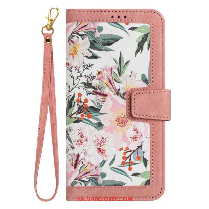 Kotelot Xiaomi 15t Pro Kukkakuvio Hihnalla