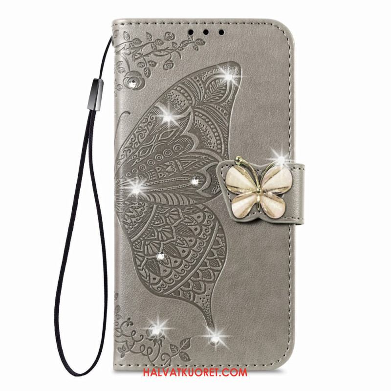 Kotelot Xiaomi 17 3d-perhos- Ja Strassikoristeinen