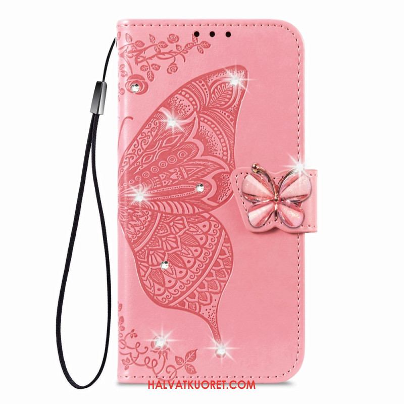 Kotelot Xiaomi 17 3d-perhos- Ja Strassikoristeinen