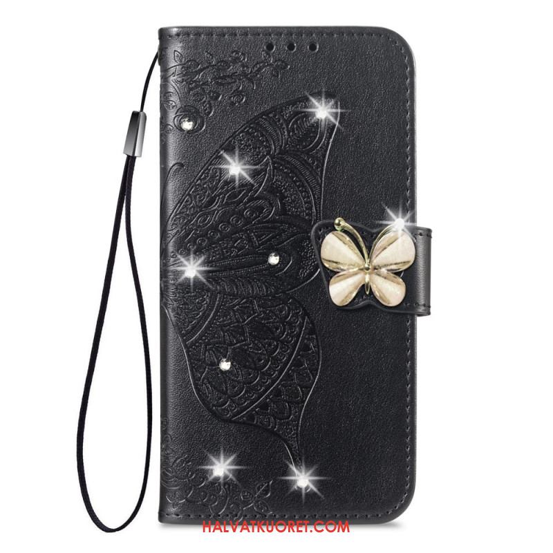 Kotelot Xiaomi 17 Pro 3d-perhonen Ja Strassit