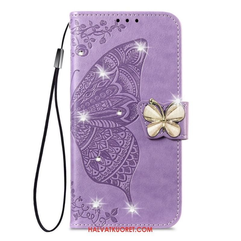 Kotelot Xiaomi 17 Pro 3d-perhonen Ja Strassit