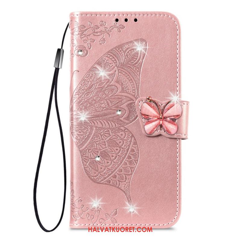 Kotelot Xiaomi 17 Pro 3d-perhonen Ja Strassit