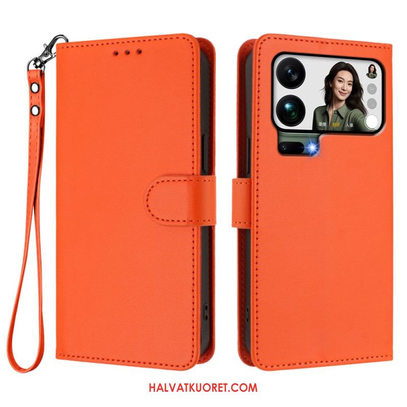 Kotelot Xiaomi 17 Pro Max Keinonahka Hihnalla