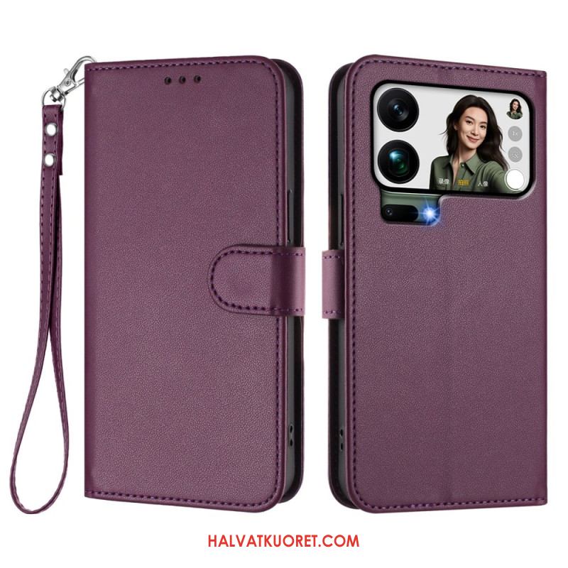 Kotelot Xiaomi 17 Pro Max Keinonahka Hihnalla