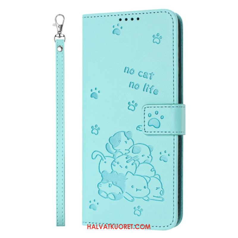 Kotelot Xiaomi 17 Pro Puhelinkuoret Kissakuvio Ja Nauha