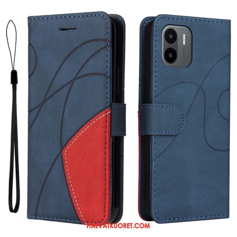 Kotelot Xiaomi Redmi A1 Kaksisävyinen Signature Faux Leather