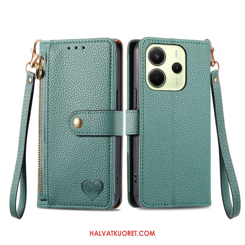 Kotelot Xiaomi Redmi Note 14 4g Sydänkuvioinen Lompakko