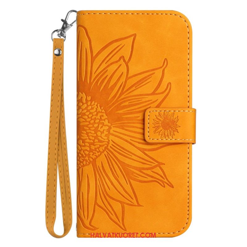 Kotelot Xiaomi Redmi Note 14 5g Puhelinkuoret Auringonkukkakuvio Ja Hihna