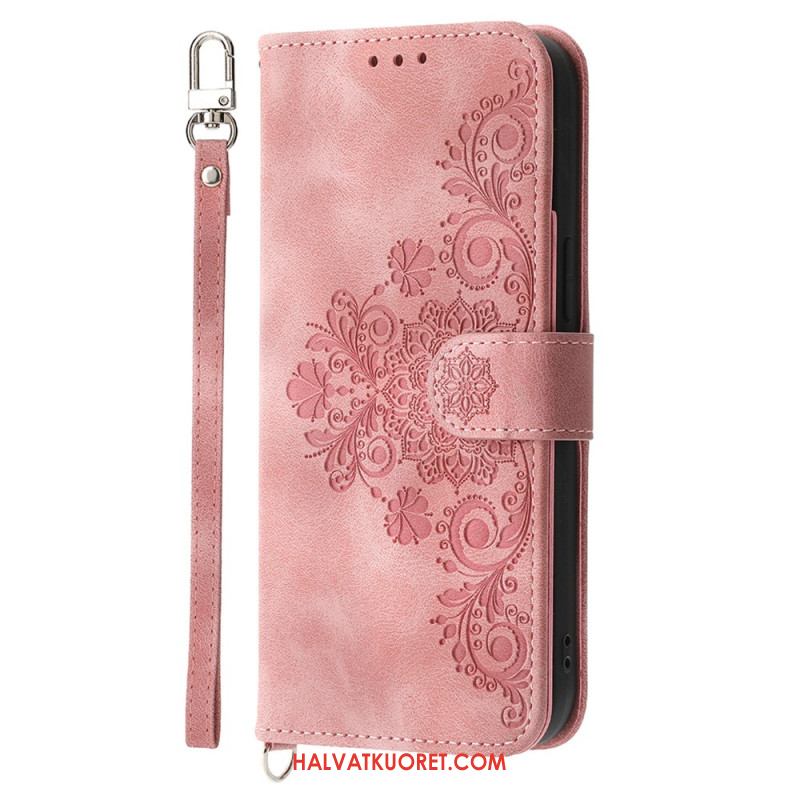 Kotelot Xiaomi Redmi Note 14 5g Puhelinkuoret Pitsikuvioinen Lompakko Hihnalla Ja Olkahihnalla