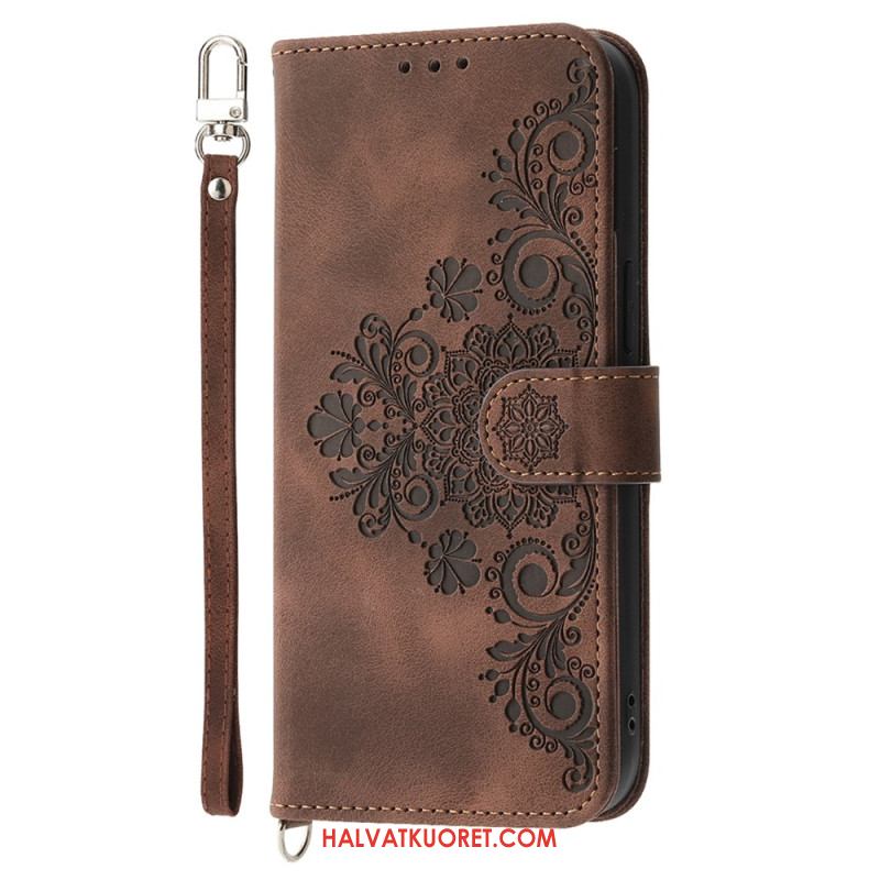 Kotelot Xiaomi Redmi Note 14 5g Puhelinkuoret Pitsikuvioinen Lompakko Hihnalla Ja Olkahihnalla