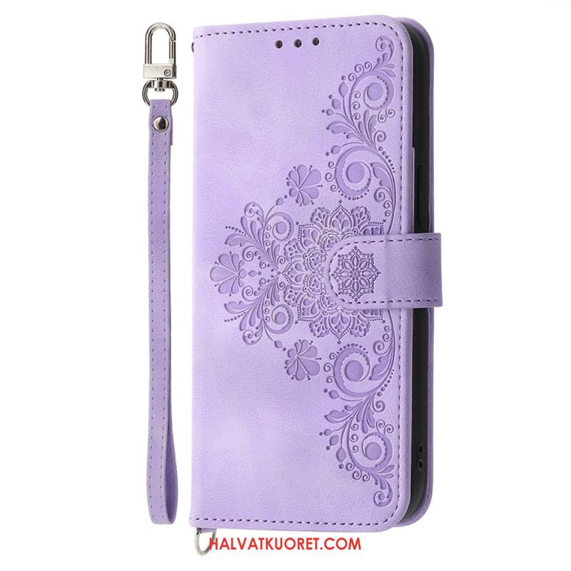 Kotelot Xiaomi Redmi Note 14 5g Puhelinkuoret Pitsikuvioinen Lompakko Hihnalla Ja Olkahihnalla