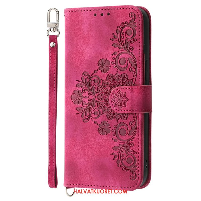 Kotelot Xiaomi Redmi Note 14 5g Puhelinkuoret Pitsikuvioinen Lompakko Hihnalla Ja Olkahihnalla