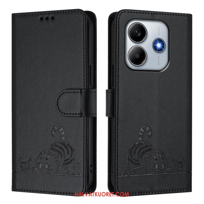 Kotelot Xiaomi Redmi Note 14 5g Puhelinkuoret Rfid-suojattu Kissakohtaus