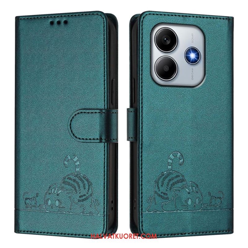 Kotelot Xiaomi Redmi Note 14 5g Puhelinkuoret Rfid-suojattu Kissakohtaus