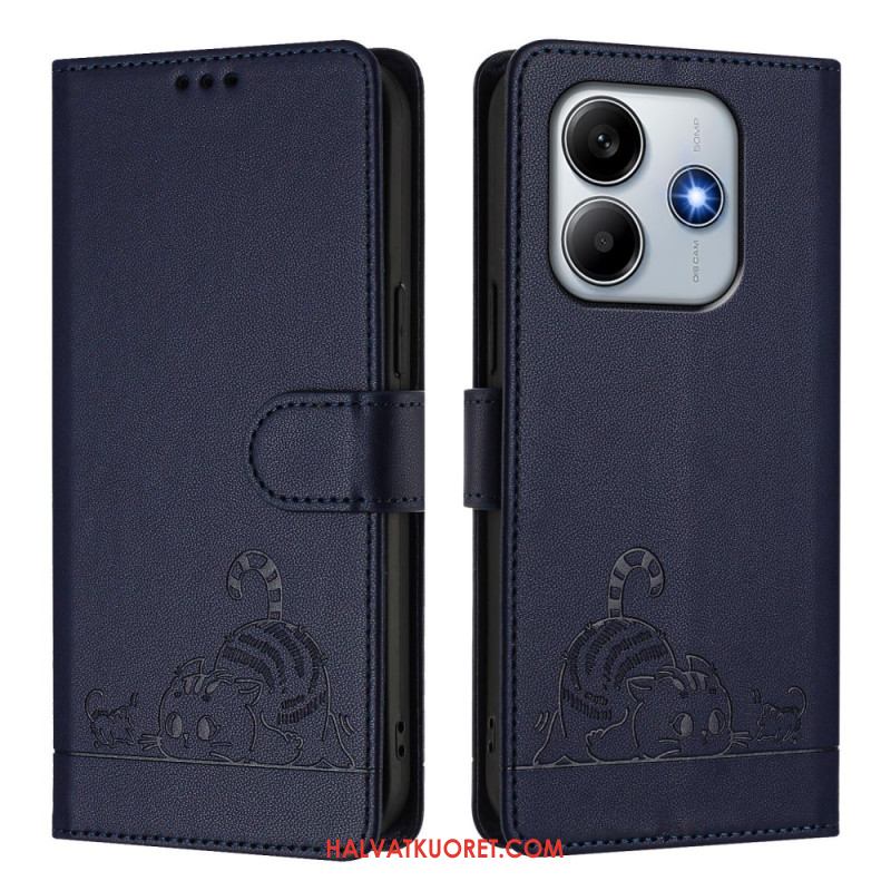 Kotelot Xiaomi Redmi Note 14 5g Puhelinkuoret Rfid-suojattu Kissakohtaus