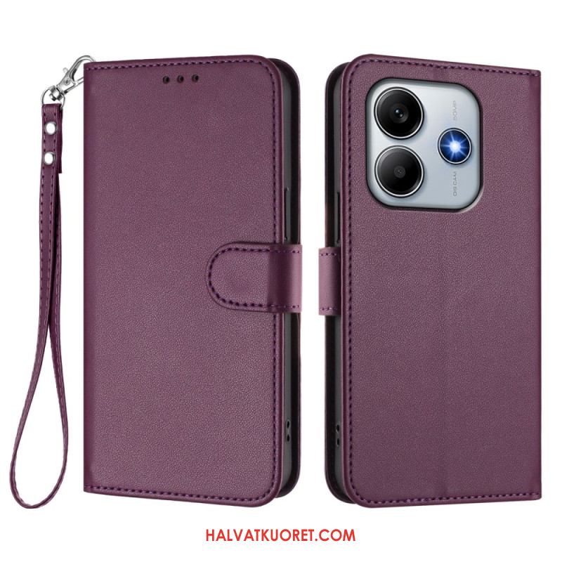 Kotelot Xiaomi Redmi Note 14 5g Yksivärinen Ja Nauhallinen