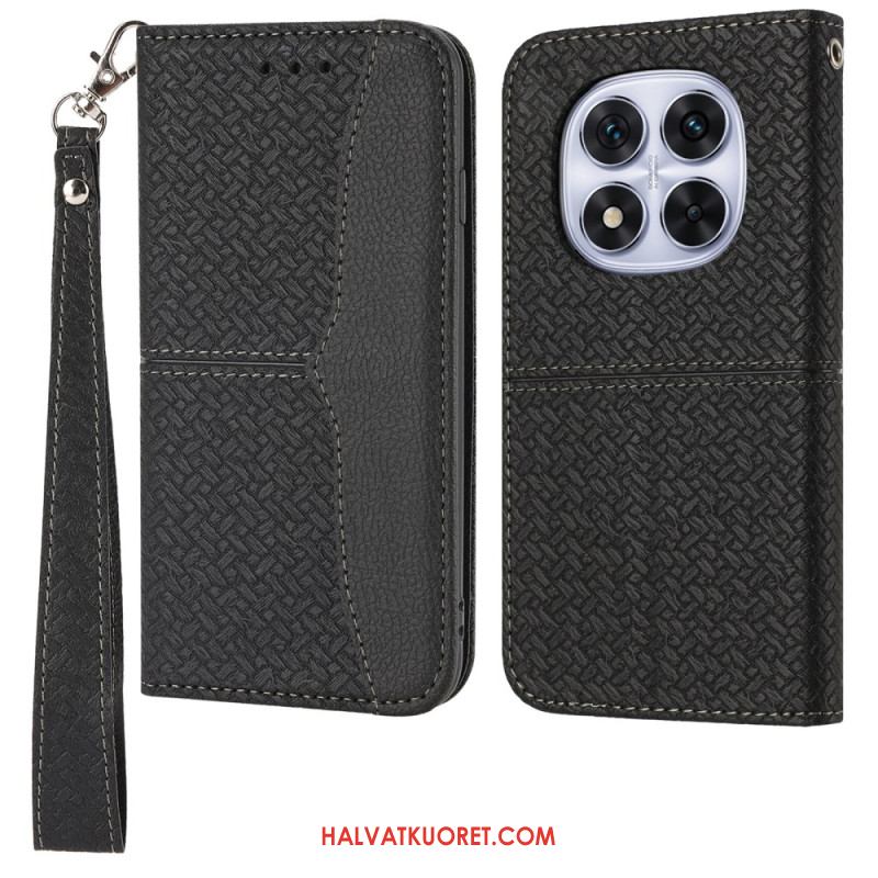 Kotelot Xiaomi Redmi Note 14 Pro 4g Kudottu Tekstuuri Hihnalla