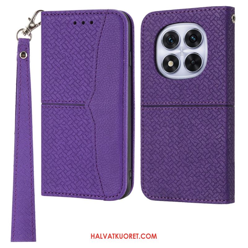 Kotelot Xiaomi Redmi Note 14 Pro 4g Kudottu Tekstuuri Hihnalla