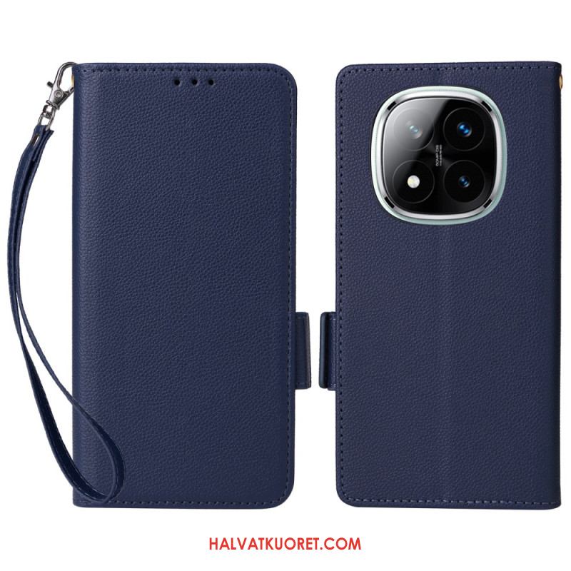 Kotelot Xiaomi Redmi Note 14 Pro 4g Litsikuvioinen Tekonahkahihna