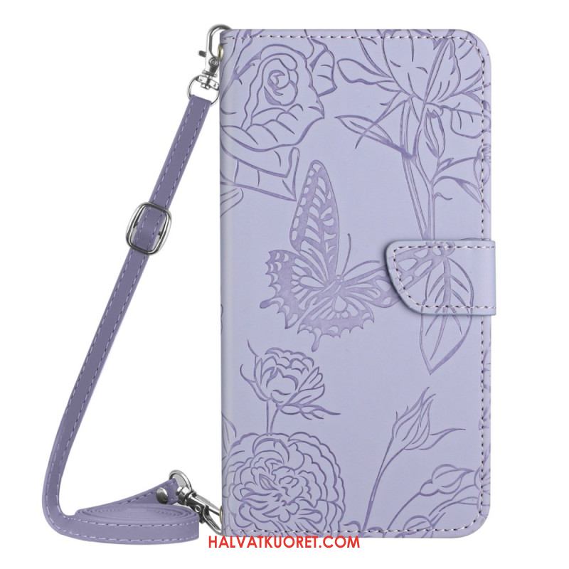 Kotelot Xiaomi Redmi Note 14 Pro 4g Perhoskuvio Olkahihnalla Suojakuori