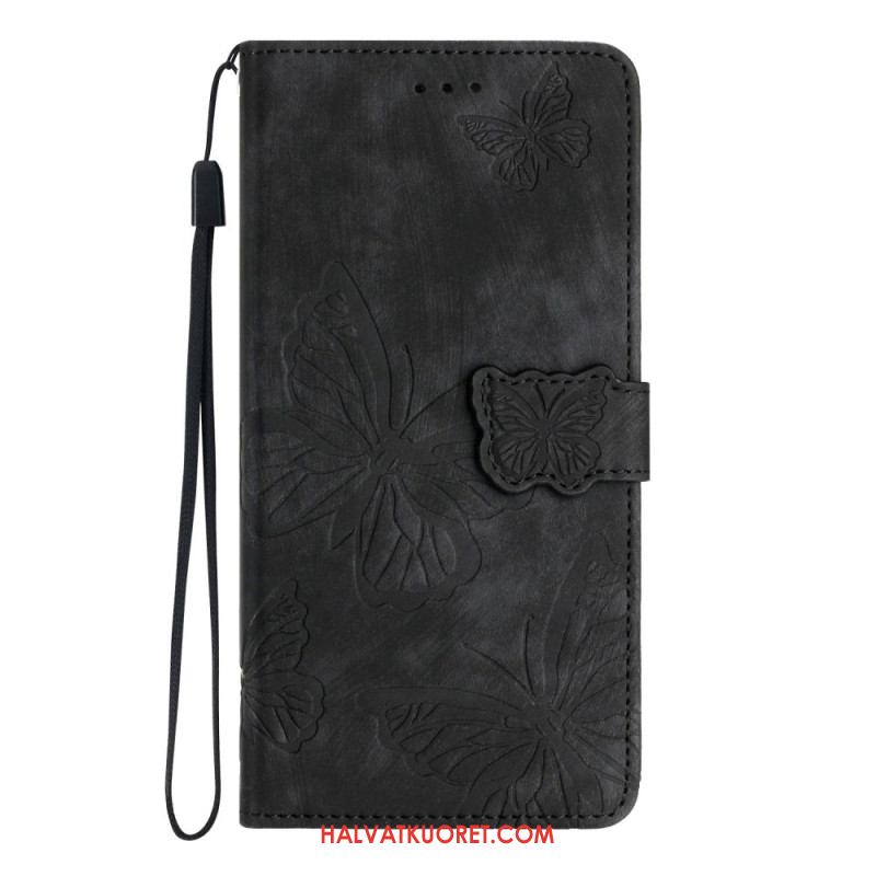 Kotelot Xiaomi Redmi Note 14 Pro 4g Puhelinkuoret Mokkanahkakuvio Perhoset