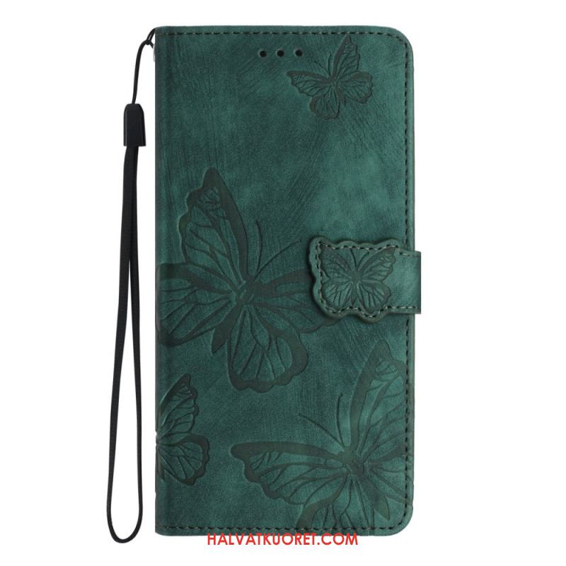 Kotelot Xiaomi Redmi Note 14 Pro 4g Puhelinkuoret Mokkanahkakuvio Perhoset