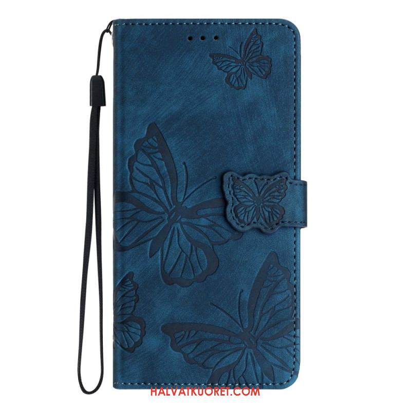 Kotelot Xiaomi Redmi Note 14 Pro 4g Puhelinkuoret Mokkanahkakuvio Perhoset