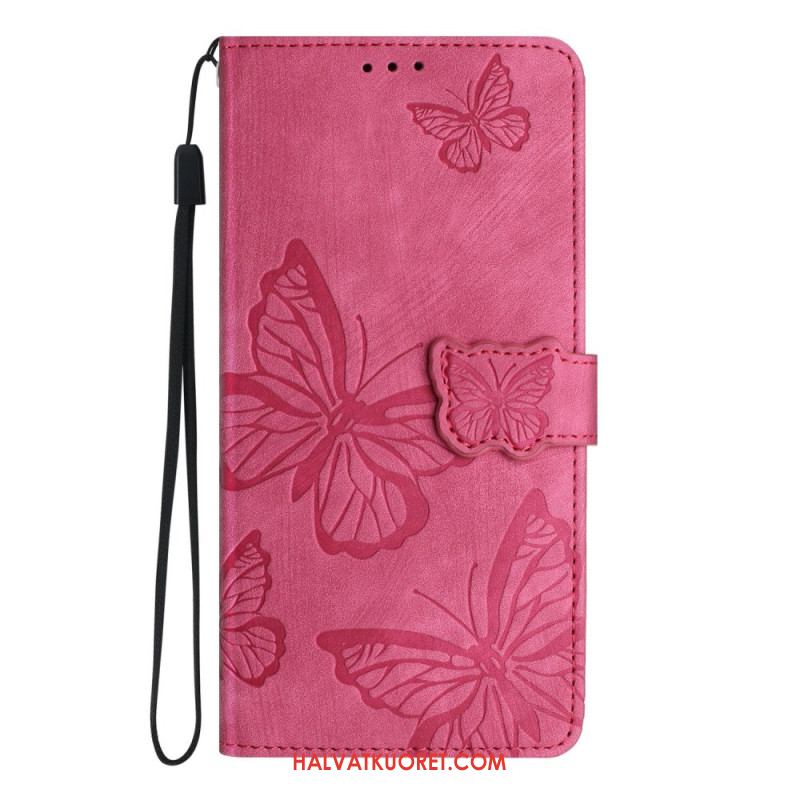 Kotelot Xiaomi Redmi Note 14 Pro 4g Puhelinkuoret Mokkanahkakuvio Perhoset