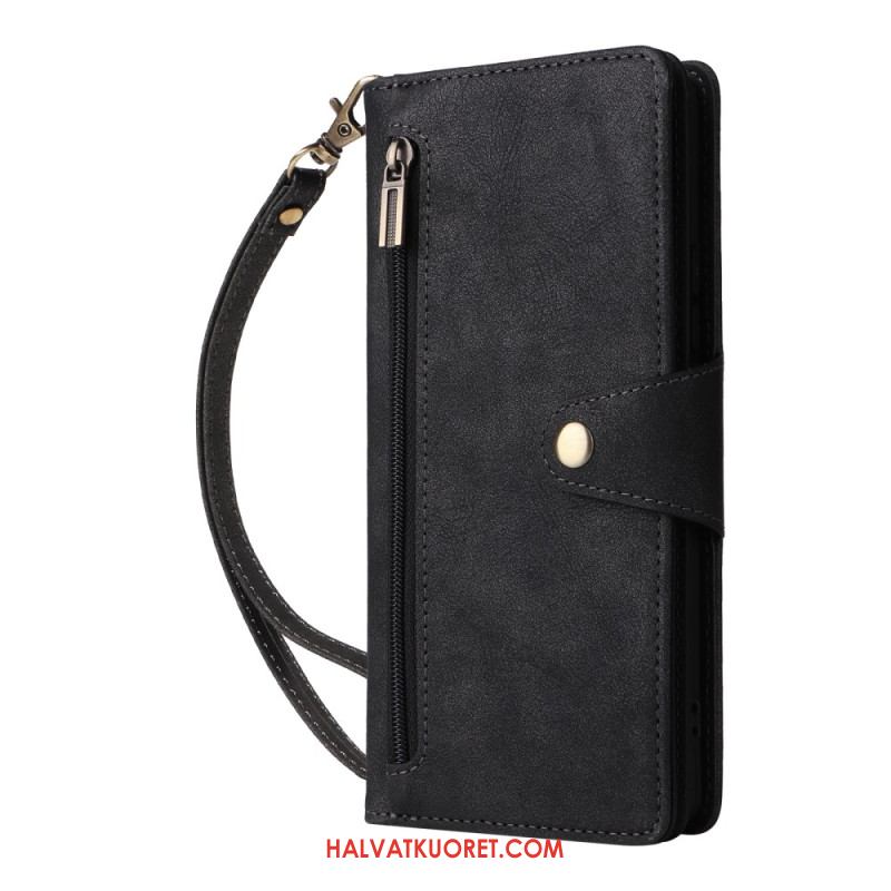 Kotelot Xiaomi Redmi Note 14 Pro 4g Vetoketjullinen Lompakko Hihnalla Suojakuori