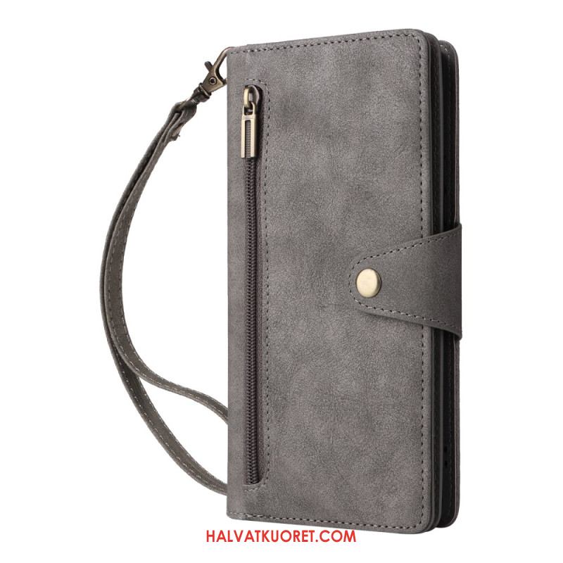 Kotelot Xiaomi Redmi Note 14 Pro 4g Vetoketjullinen Lompakko Hihnalla Suojakuori