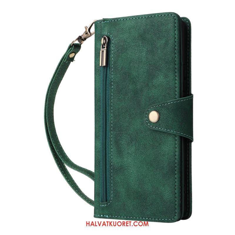 Kotelot Xiaomi Redmi Note 14 Pro 4g Vetoketjullinen Lompakko Hihnalla Suojakuori