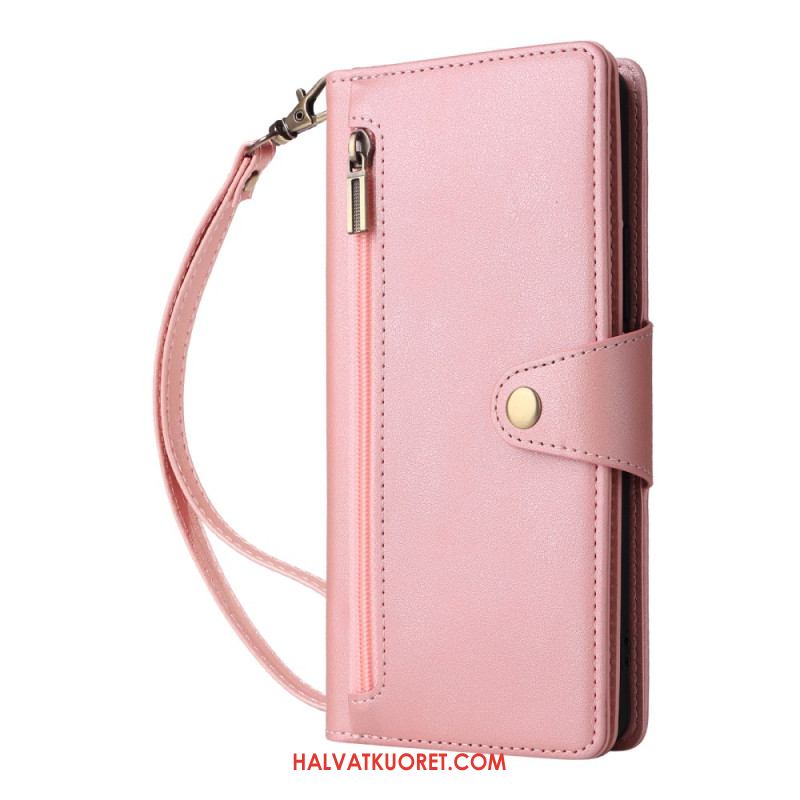 Kotelot Xiaomi Redmi Note 14 Pro 4g Vetoketjullinen Lompakko Hihnalla Suojakuori