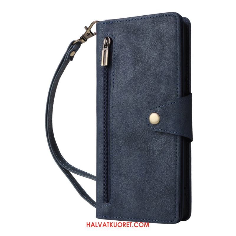 Kotelot Xiaomi Redmi Note 14 Pro 4g Vetoketjullinen Lompakko Hihnalla Suojakuori