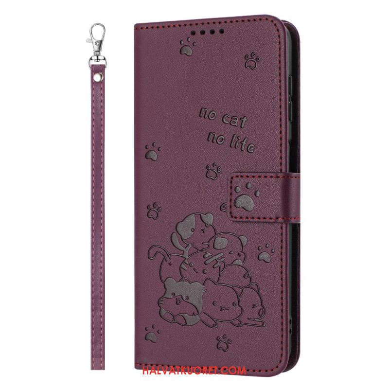 Kotelot Xiaomi Redmi Note 14 Pro Plus 5g Kissakohtaus Hihnalla