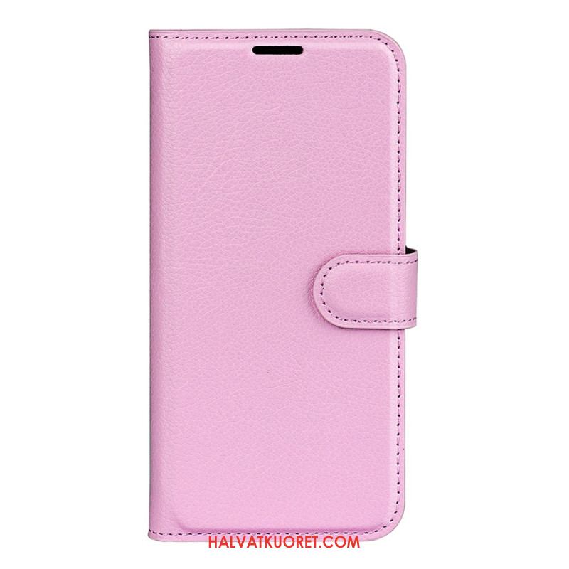 Kotelot Xiaomi Redmi Note 14s Klassinen Litsikuvioinen Tekonahka Suojakuori