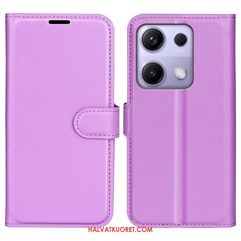 Kotelot Xiaomi Redmi Note 14s Klassinen Litsikuvioinen Tekonahka Suojakuori