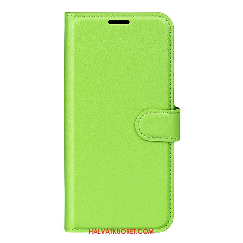 Kotelot Xiaomi Redmi Note 14s Klassinen Litsikuvioinen Tekonahka Suojakuori