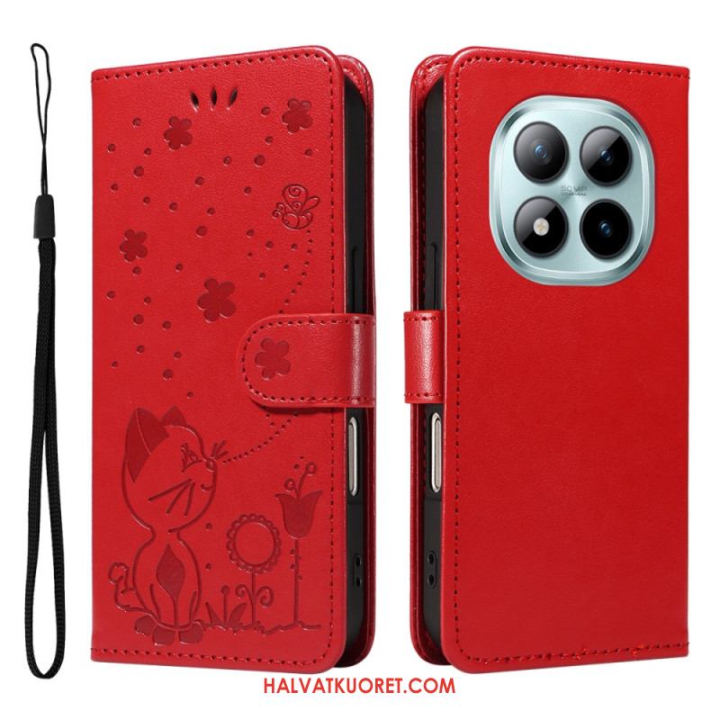 Kotelot Xiaomi Redmi Note 15 Pro Plus 5g Kissa Ja Mehiläinen -kuvio Suojakuori