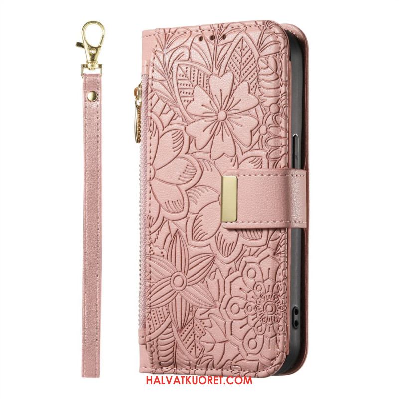 Kotelot Xiaomi Redmi Note 15 Pro Plus 5g Puhelinkuoret Kukkakuvio Ja Vetoketjullinen Tasku